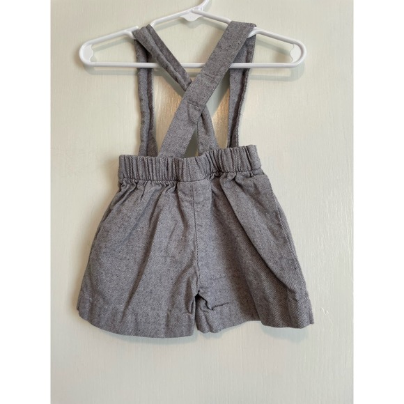 Bailey Boys Classics gray flannel shorts removeable suspenders. Size 12mo. - Picture 2 of 4